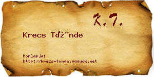 Krecs Tünde névjegykártya